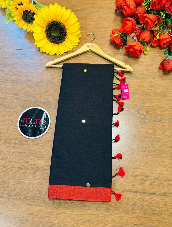 Black Gini Bengal Khadi Saree