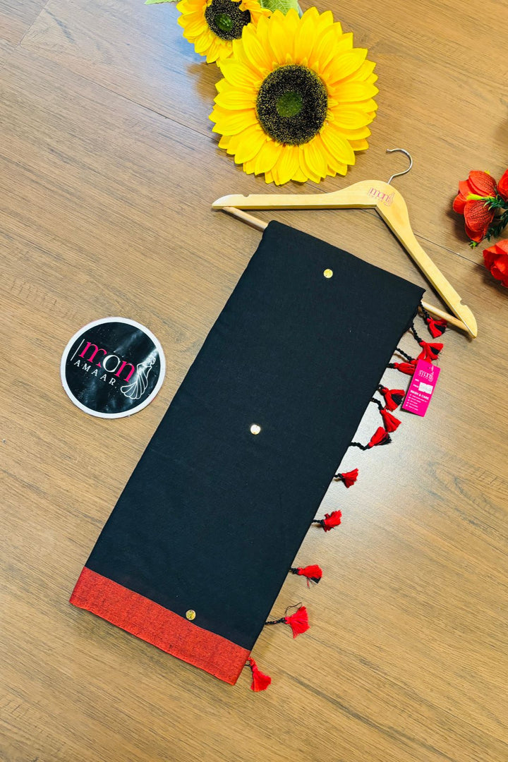 Black Gini Bengal Khadi Saree