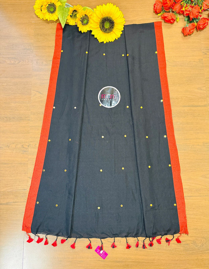 Black Gini Bengal Khadi Saree