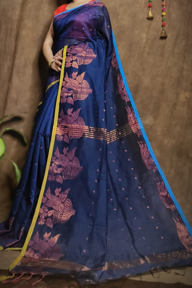 Bichitra Ananda Cotton Silk Jamdani Saree