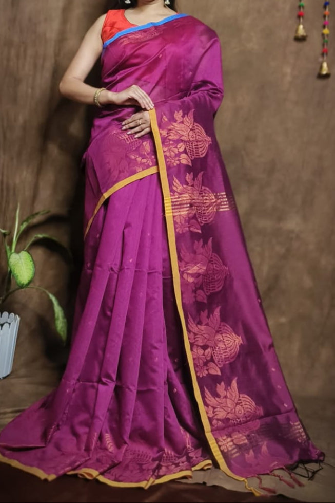 Bichitra Ananda Cotton Silk Jamdani Saree