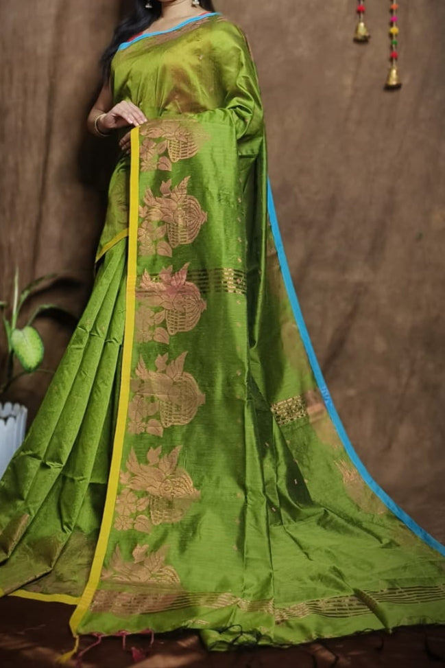 Bichitra Ananda Cotton Silk Jamdani Saree