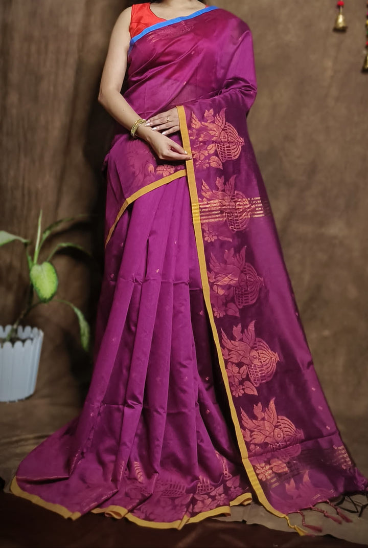 Bichitra Ananda Cotton Silk Jamdani Saree
