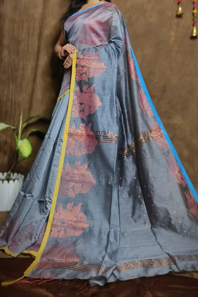 Bichitra Ananda Cotton Silk Jamdani Saree