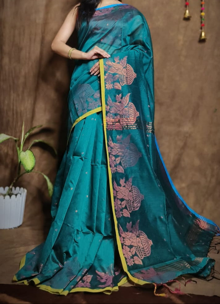 Bichitra Ananda Cotton Silk Jamdani Saree