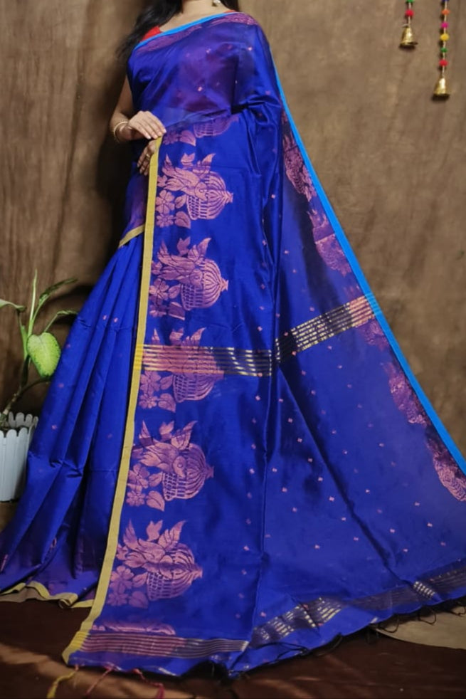 Bichitra Ananda Cotton Silk Jamdani Saree