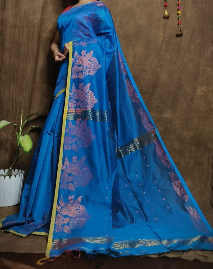 Bichitra Ananda Cotton Silk Jamdani Saree