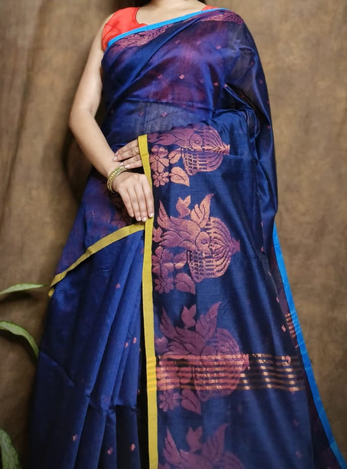 Bichitra Ananda Cotton Silk Jamdani Saree