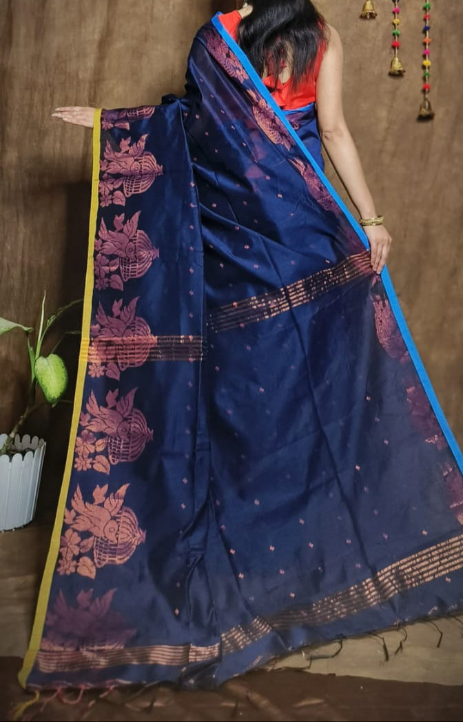 Bichitra Ananda Cotton Silk Jamdani Saree