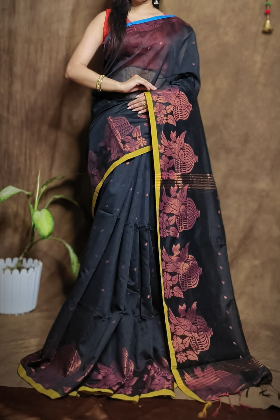 Bichitra Ananda Cotton Silk Jamdani Saree