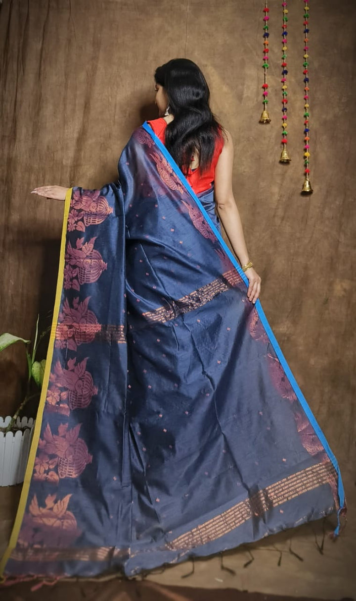 Bichitra Ananda Cotton Silk Jamdani Saree