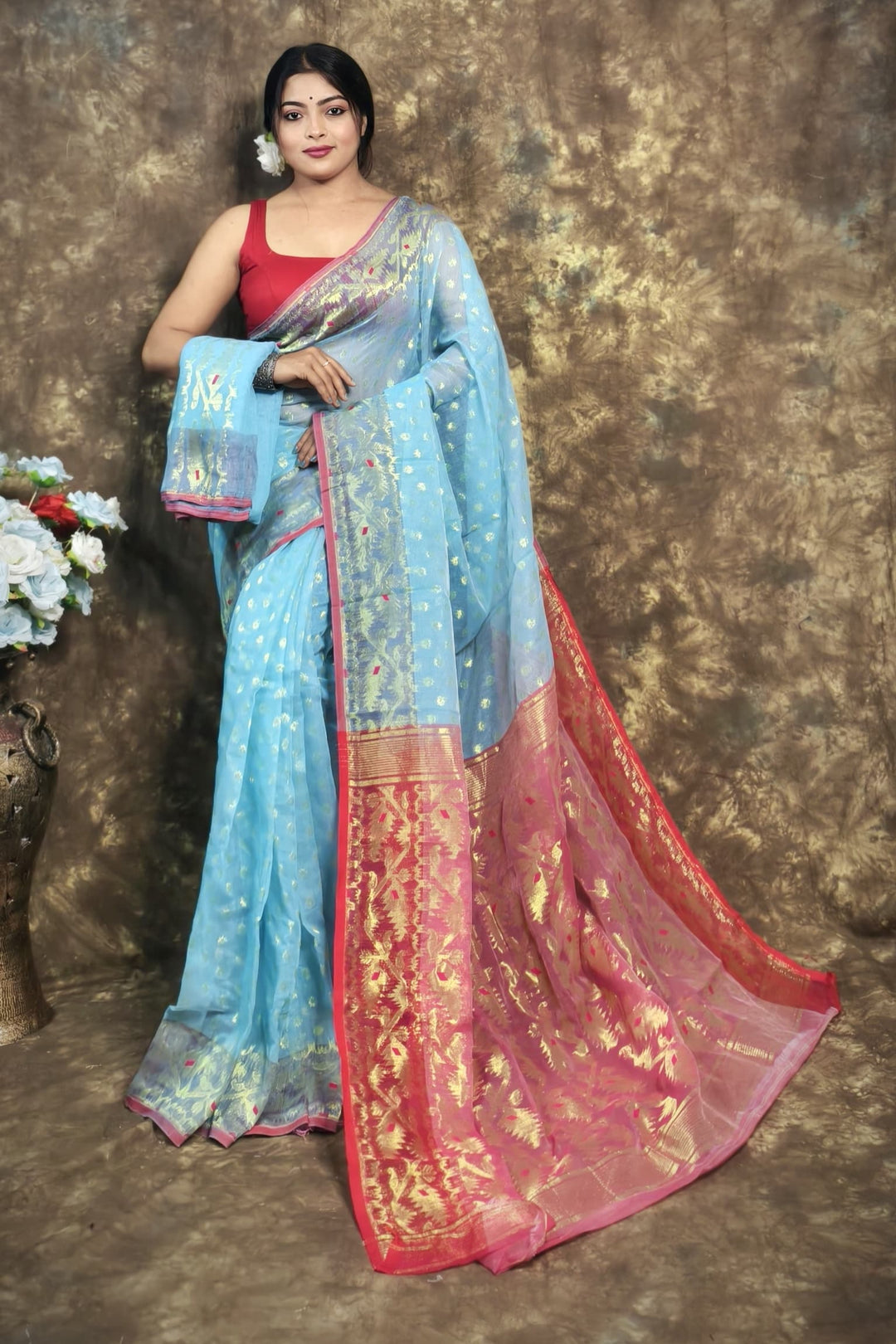 Rupasi Bangla Dhakai Jamdani Saree