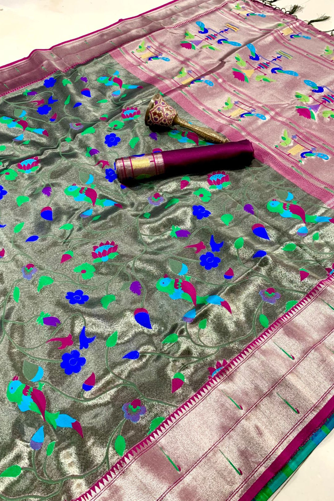 The Colorful World Tissue Paithani Silk Saree