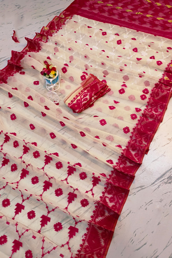 Sindoor Khela Dhakai Jamdani Saree