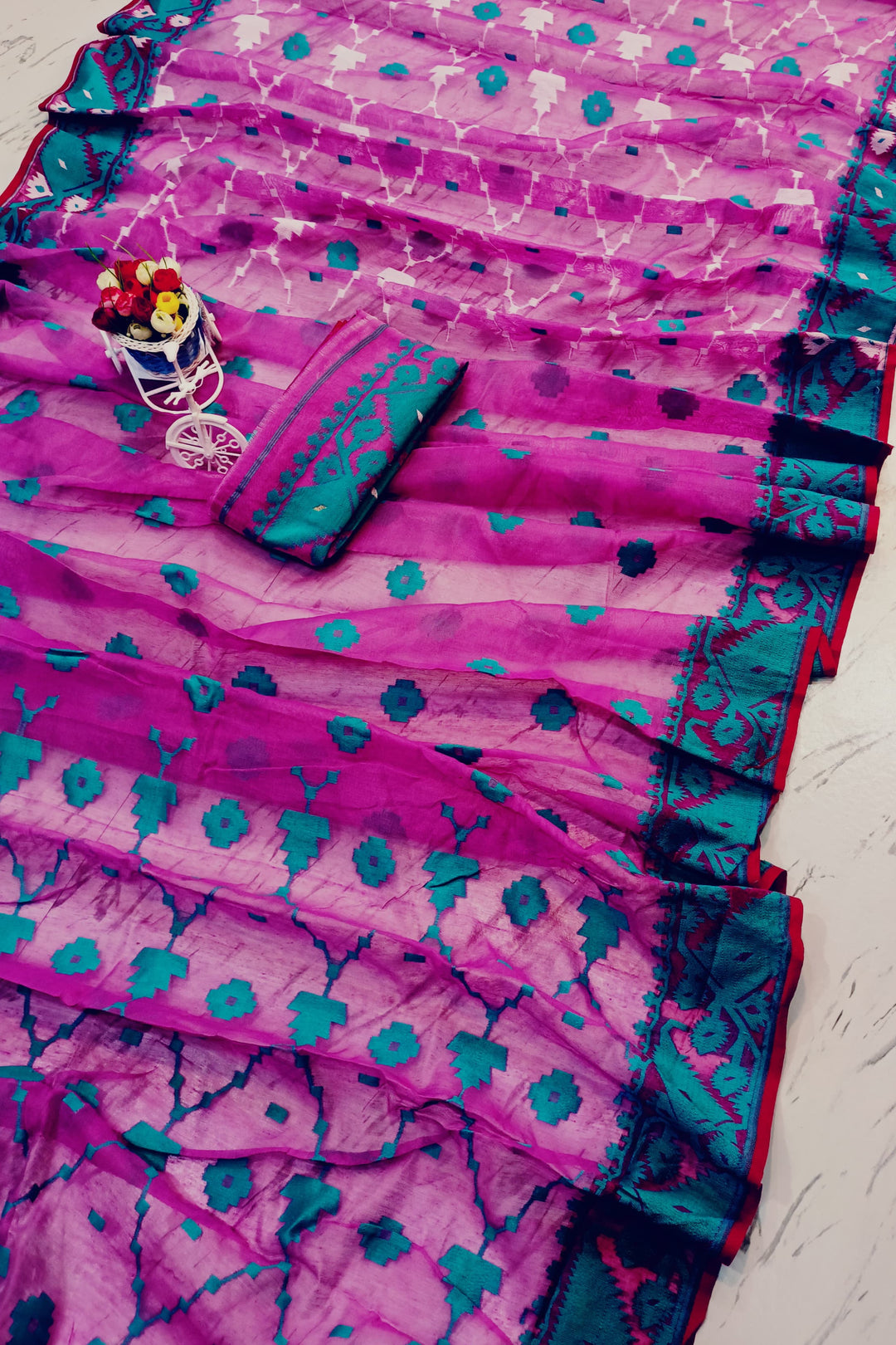 Sindoor Khela Dhakai Jamdani Saree