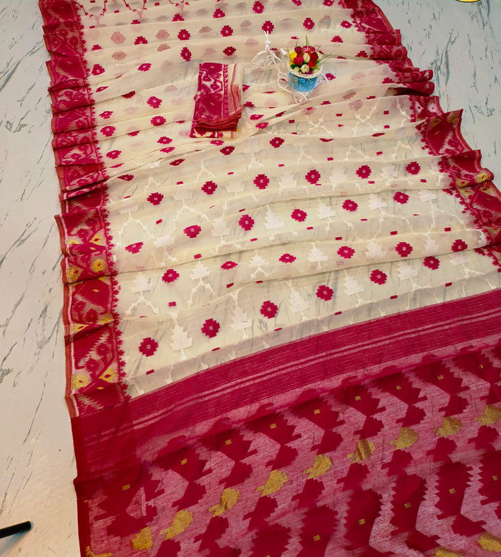 Sindoor Khela Dhakai Jamdani Saree