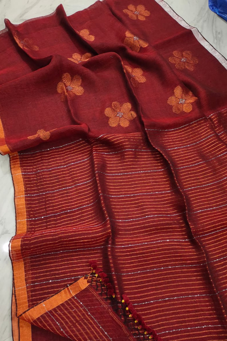 Oli Linen Jamdani Saree