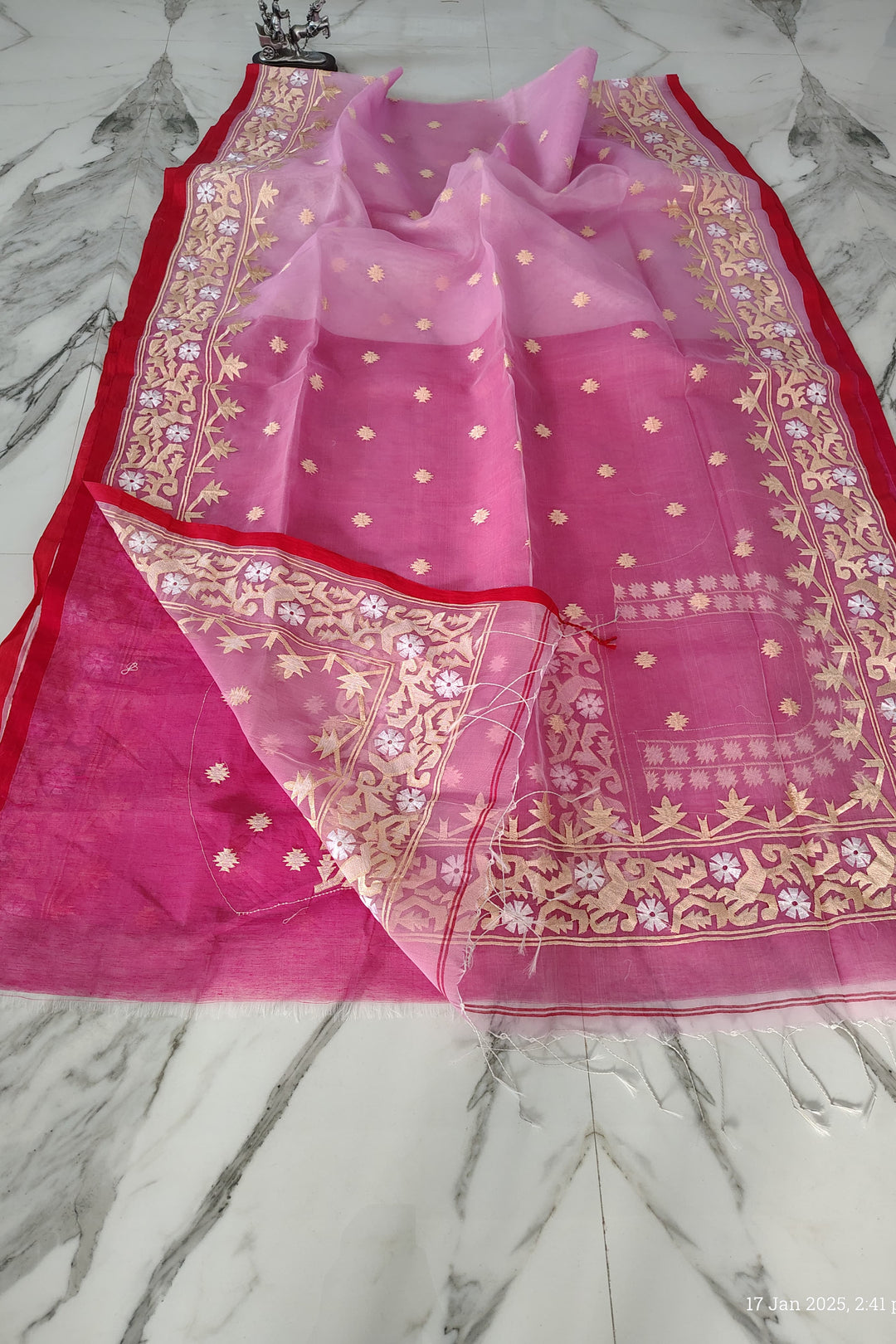 Kadambari Muslin Resham Saree