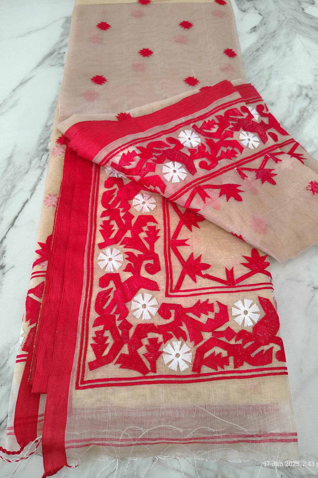 Kadambari Muslin Resham Saree