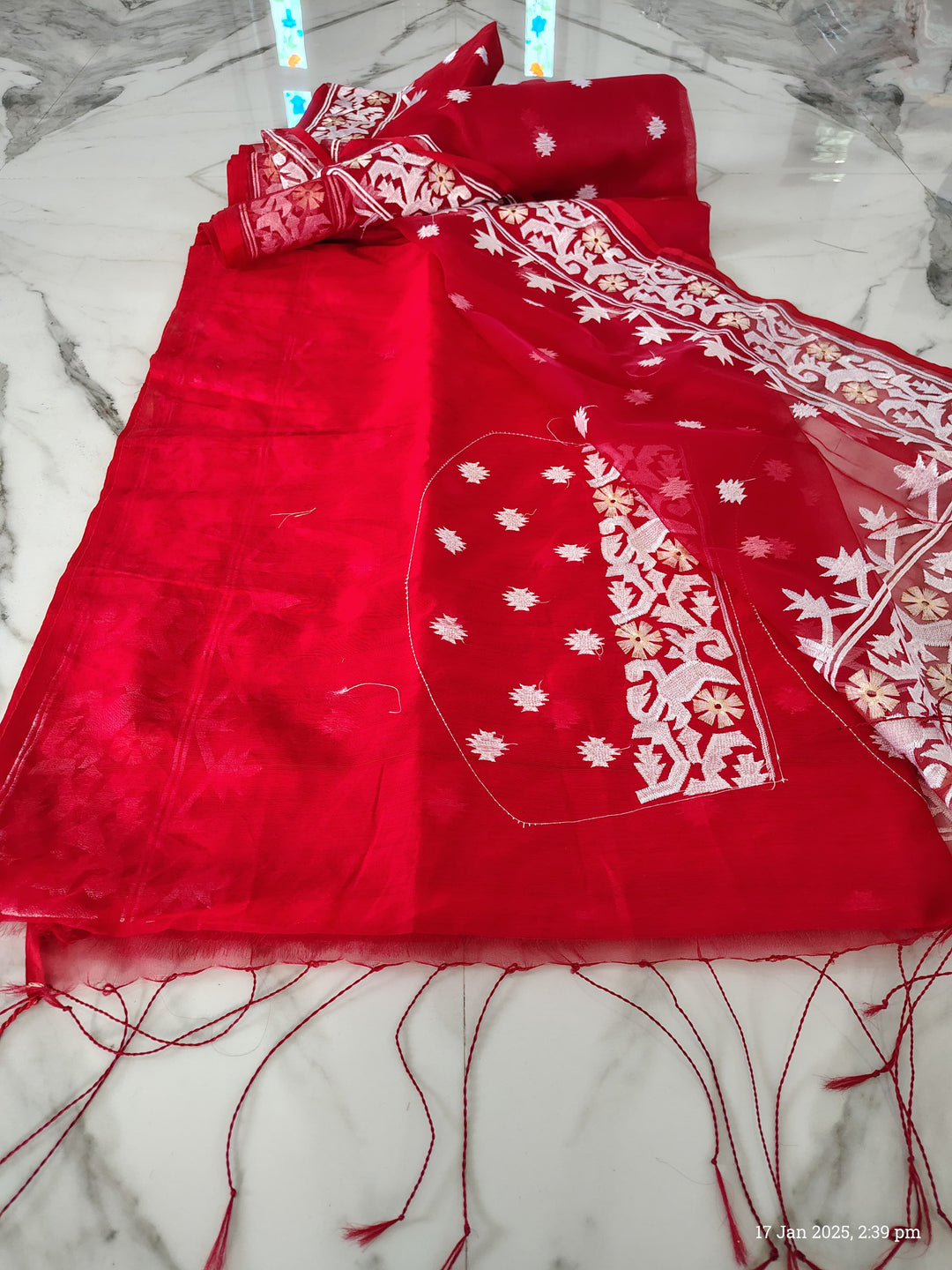 Kadambari Muslin Resham Saree