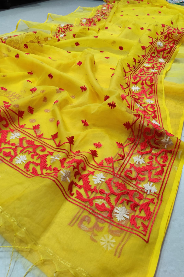 Kadambari Muslin Resham Saree