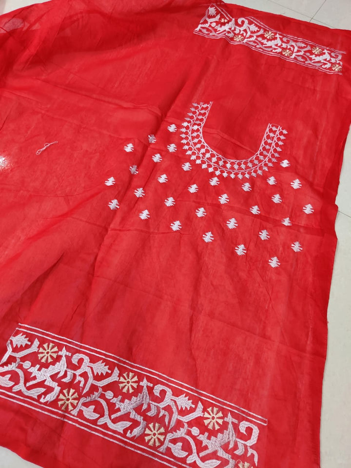 Kadambari Muslin Resham Saree