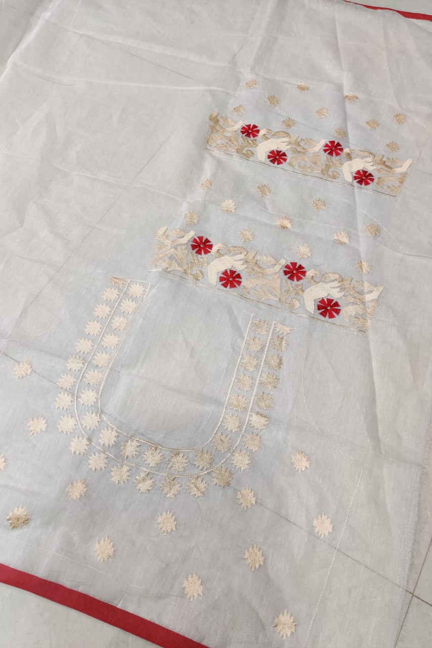 Kadambari Muslin Resham Saree