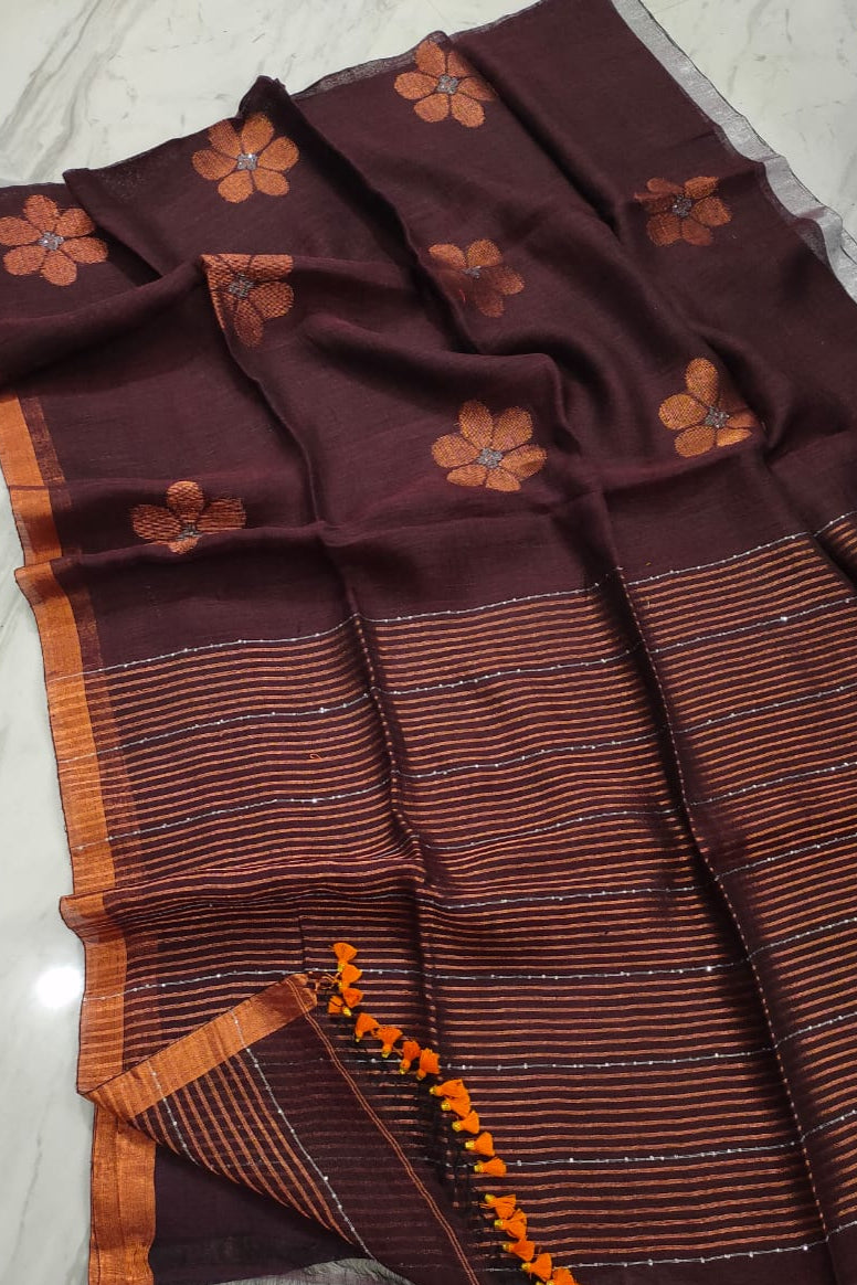 Oli Linen Jamdani Saree