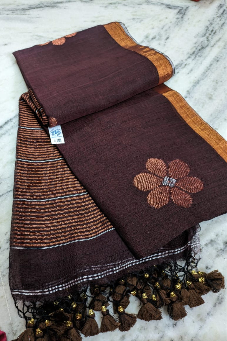 Oli Linen Jamdani Saree