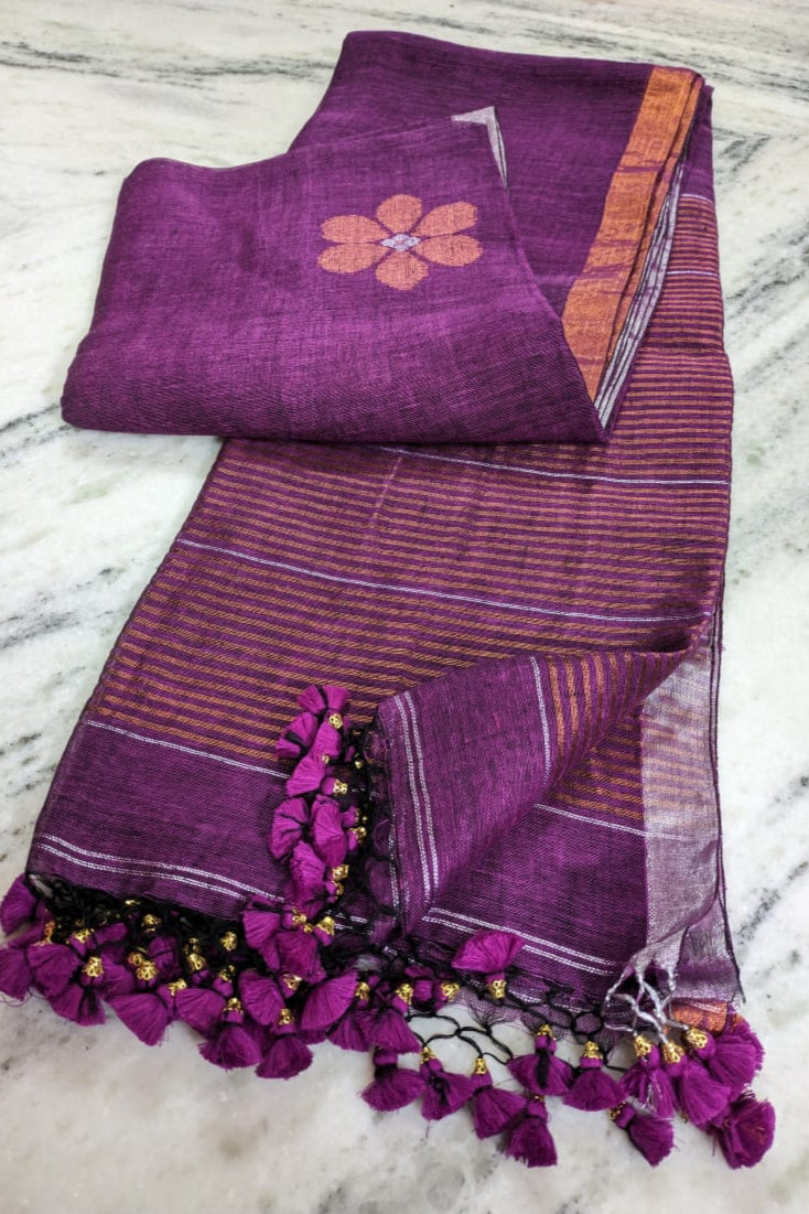 Oli Linen Jamdani Saree
