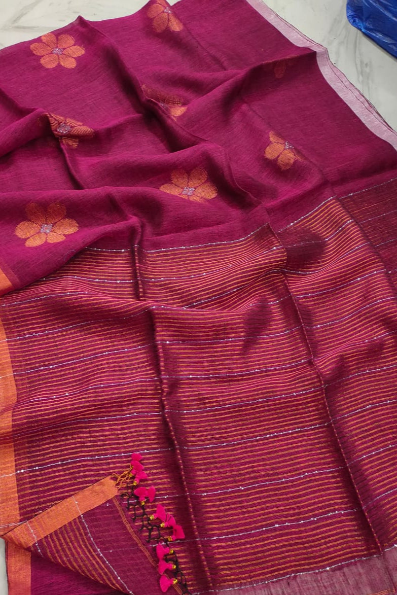 Oli Linen Jamdani Saree