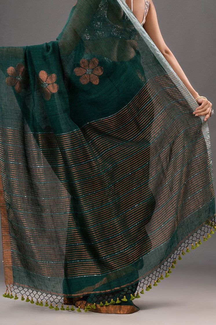 Oli Linen Jamdani Saree