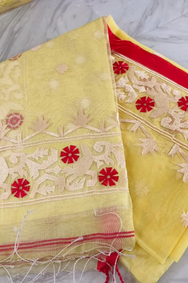 Kadambari Muslin Resham Saree