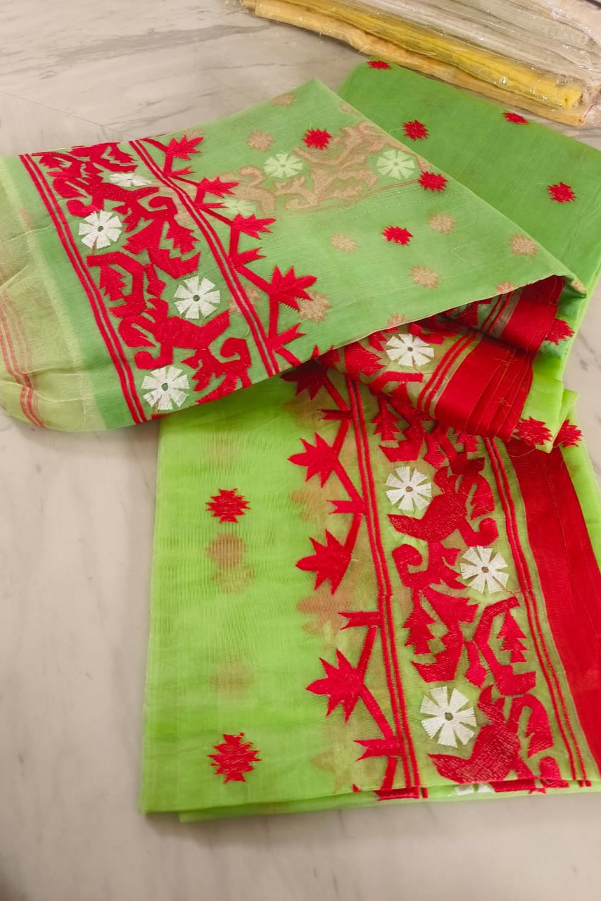 Kadambari Muslin Resham Saree