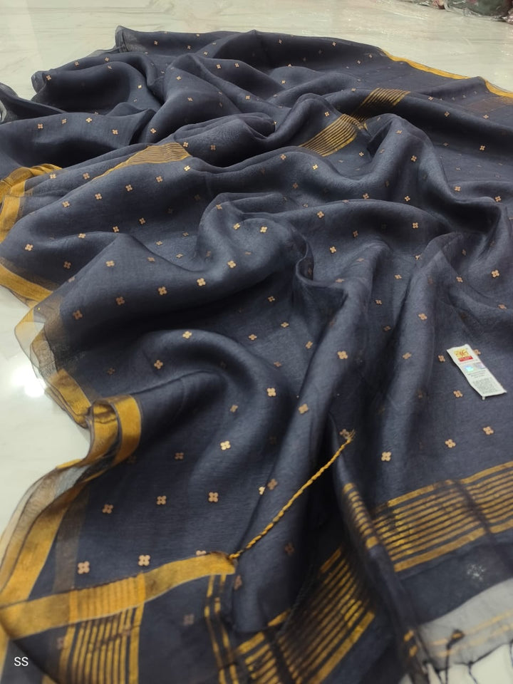AkashGanga Muslin Resham Saree