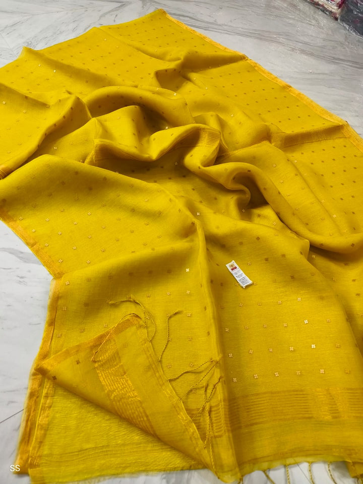 AkashGanga Muslin Resham Saree