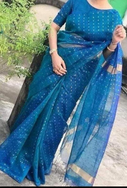 AkashGanga Muslin Resham Saree