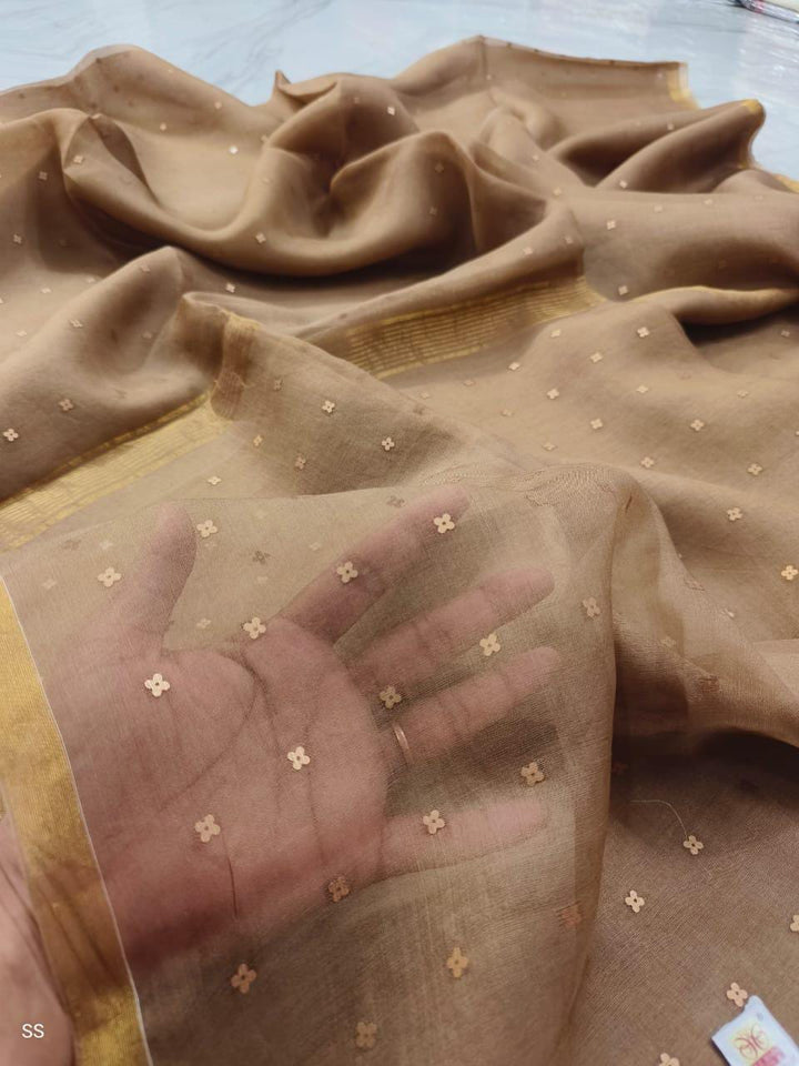 AkashGanga Muslin Resham Saree