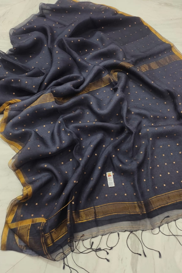 AkashGanga Muslin Resham Saree