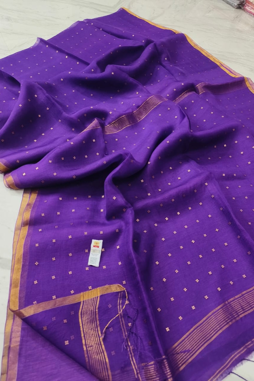 AkashGanga Muslin Resham Saree