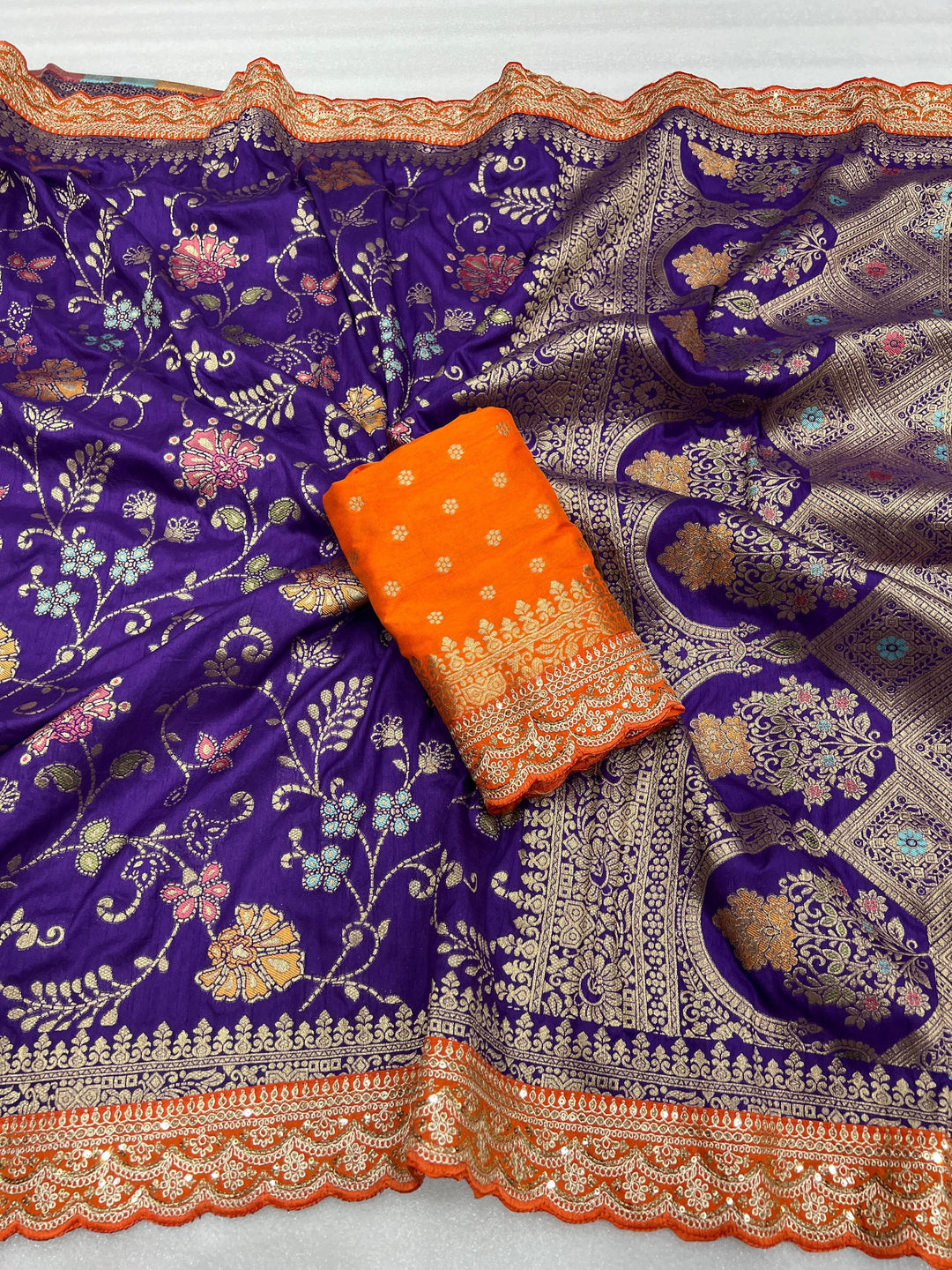 Little Miss Sunshine Banarasi Dola Silk Saree