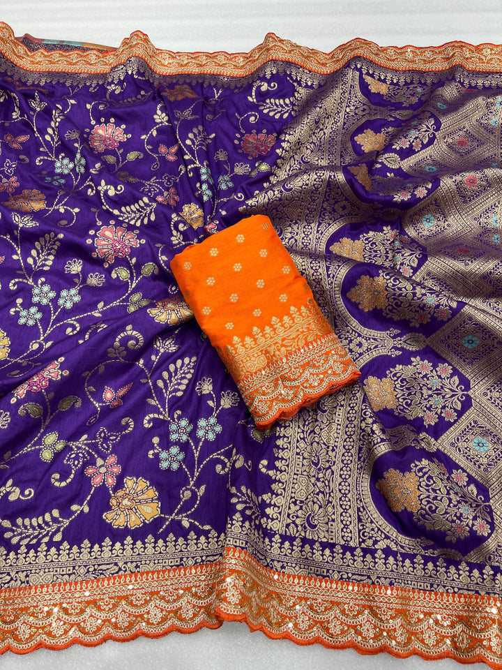 Little Miss Sunshine Banarasi Dola Silk Saree