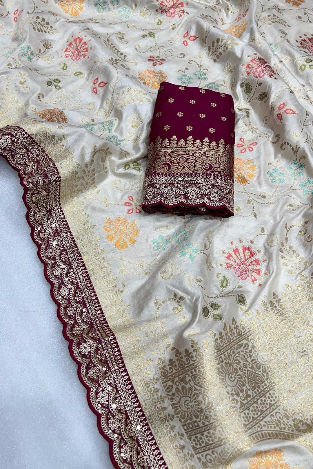 Little Miss Sunshine Banarasi Dola Silk Saree