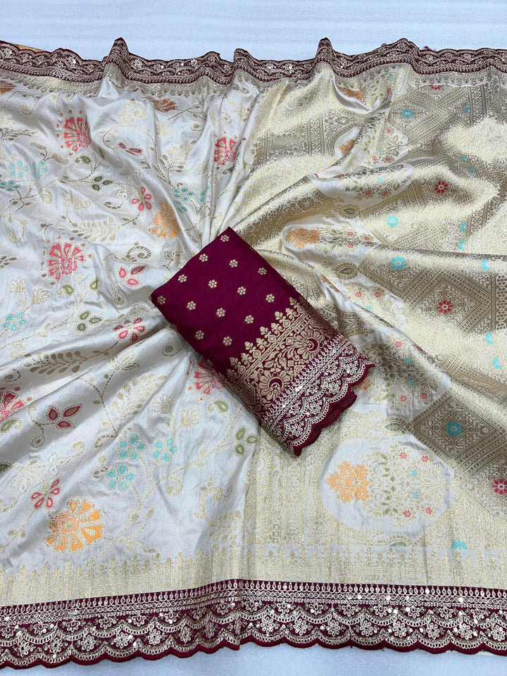 Little Miss Sunshine Banarasi Dola Silk Saree