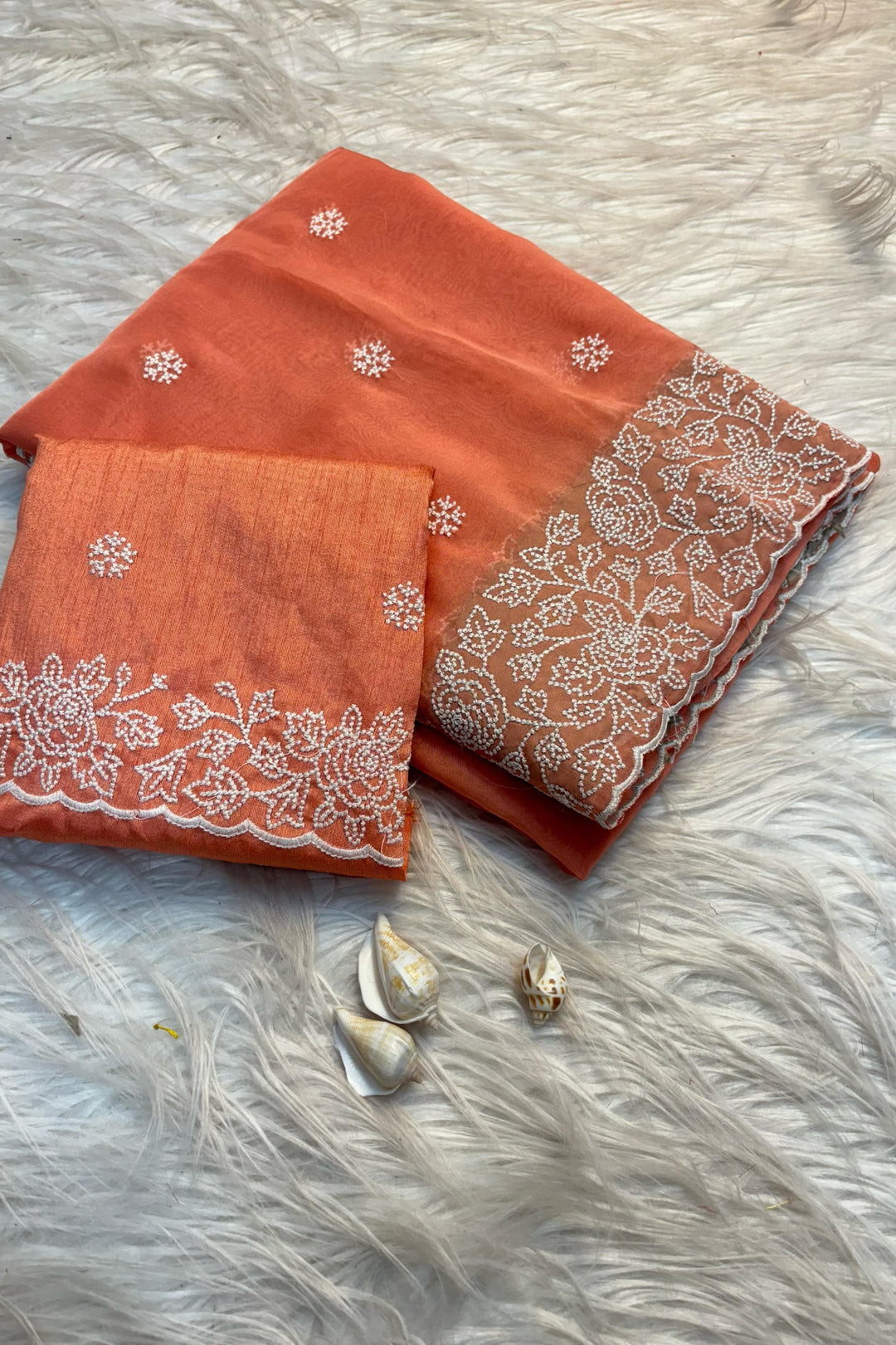 Cloud Swirls Tussar Silk Saree