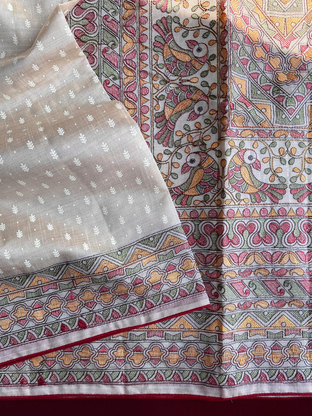 White Bird Tussar Silk Saree