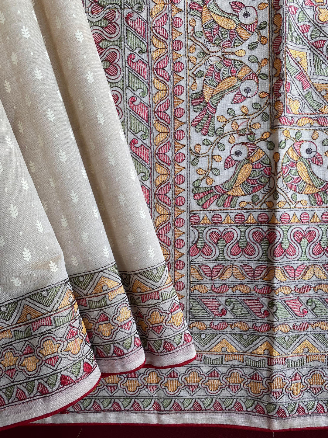 White Bird Tussar Silk Saree