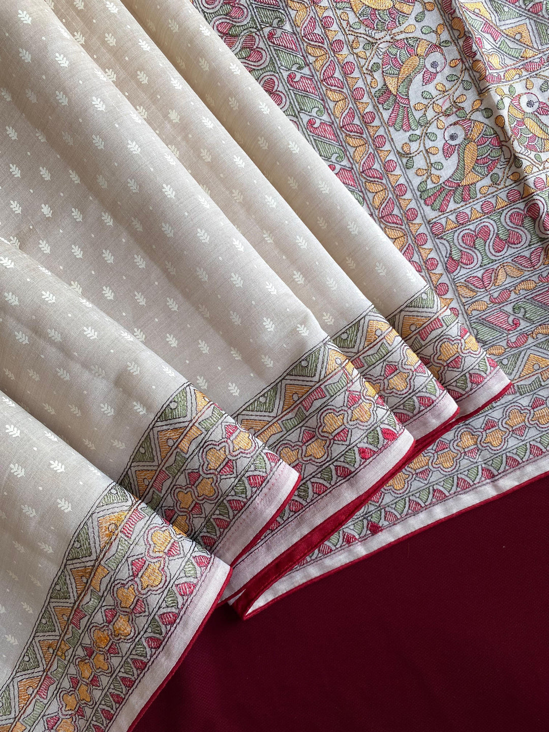 White Bird Tussar Silk Saree