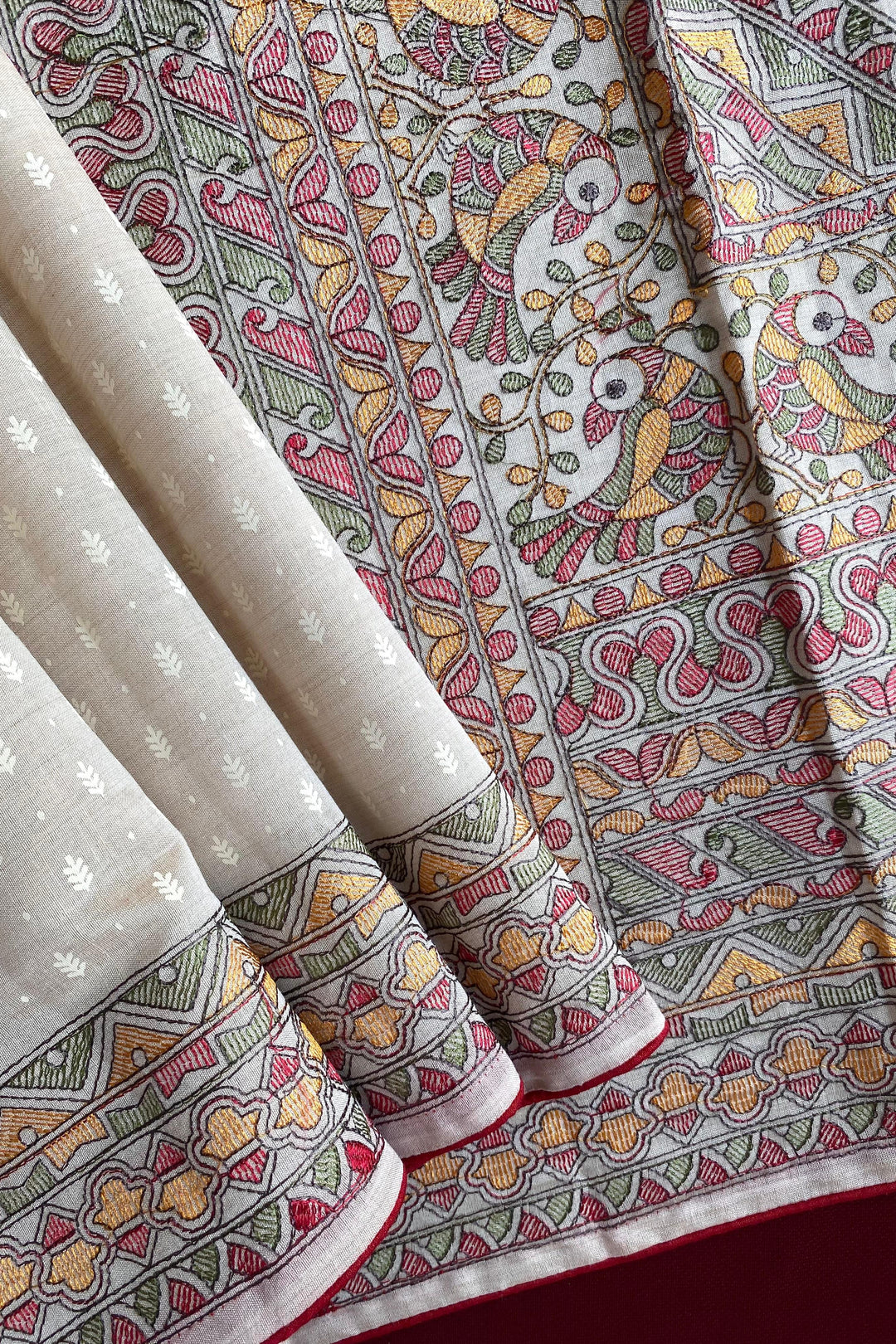 White Bird Tussar Silk Saree