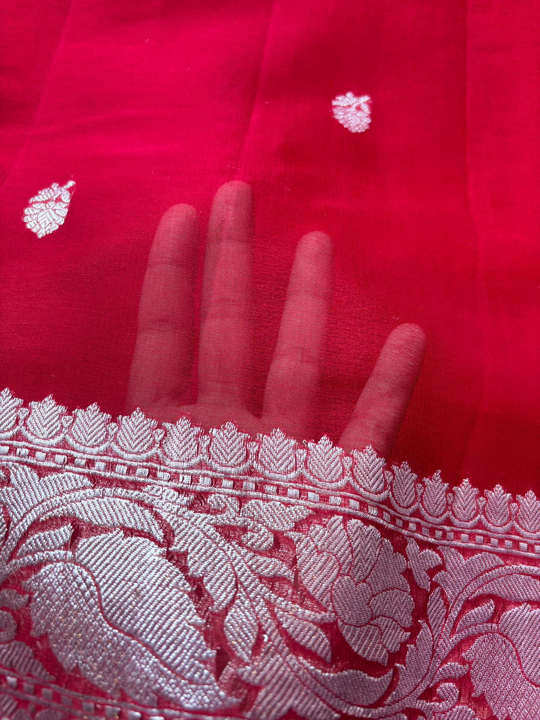 Legacy Of Khaddi Chiffon Handloom Banarasi Saree